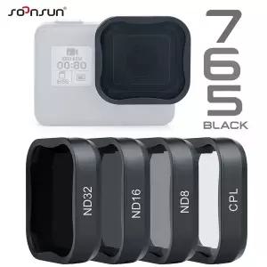 GoPro Hero 7 6 5 용 SOONSUN ND 필터 키트 Go Pro 편광 액세서리 검정색 CPL ND8 ND16 ND32 편광판 렌즈