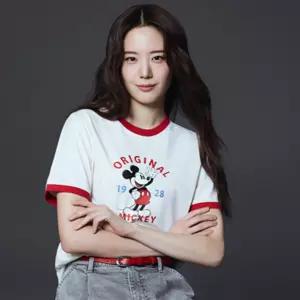 [백화점 정품] 폴햄 여성) 쿨코튼 디즈니 콜라보 크롭 링거 반팔티 (PHG2TS2430)