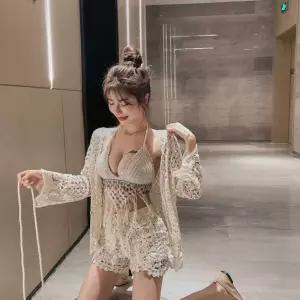 수영복 커버업 니트 그물 로브 비치 가디건 휴양지룩 biH85Yvy