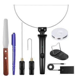 3 IN 1 폼 커터 고체인지 전기 절단기 펜 도구 키트 100-240V/18W 스티로폼 절단 펜 전자 전압 변압기 어댑터 포함 절단 구멍 파기 세부 사항 처리