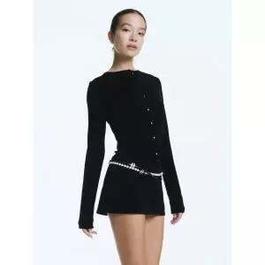 GLOWNY G BOX CARDIGAN SET (BLACK)