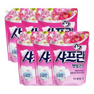엘지 샤프란 섬유유연제 햇빛건조 핑크 플로랄 2L x 6개