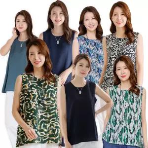 우일 여성 여름 인견 민소매 나시 티셔츠 마담 중년 아줌마 엄마옷 상의