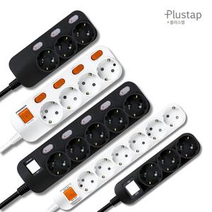 대성 플러스탭 국산 블랙 안전 멀티탭 2구 3구 4구 5구 6구 고용량 3200W