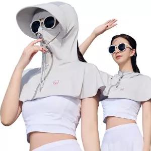 후드 쿨마스크 쿨토시/자외선 차단 운전 골프 등산 자전거 넥커버 집업 망토 모자/여름 스포츠 얼굴 햇빛가리개/비치 안면 어깨 쿨링 냉감
