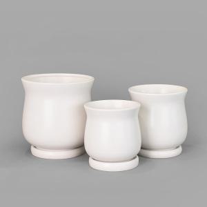 마이플랜트 밀키 세라믹 화분 인테리어 도자기 화분받침 세트 14호