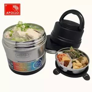 아폴로 에코첼2.0 (진공볼+반찬통1개) 보온스텐찬합 보온도시락 밥통 국통 보온보냉용기