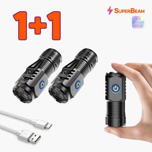 초경량 3구 LED 충전식 미니 손전등 휴대용 후레쉬