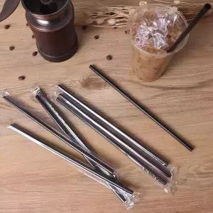 일회용 개별포장 일자 긴빨대 7 x 250 스트로우 검정 5000개
