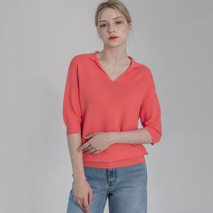 [바스카라] 브이 카라넥 래글런 반팔 니트 (5colors)