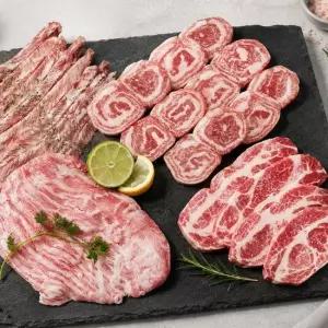 바라던 세계 4대 진미 이베리코 돼지고기 4종 목살 갈비살 눈꽃살 항정살) 800g