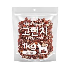 테비 고런치 1kg 오리 큐브 사사미 강아지간식