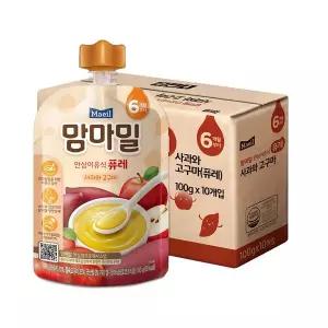 맘마밀 이유식 6개월 사과와 고구마(퓨레)100g x 10팩