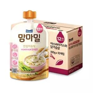 맘마밀 이유식 12개월 아스파라거스와 닭가슴살100g x 10팩