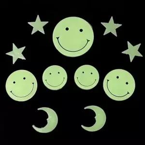 야광 스티커 별+달+스마일 11P 형광 별자리 밤하늘 달스티커 해스티커 (WFFY3GR)