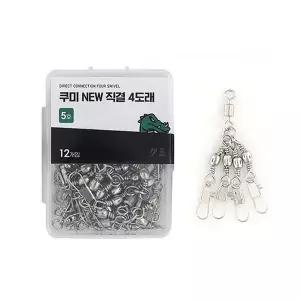 [아웃도어스/머털낚시]쿠미 타코 직결 4단 도래 인터락 스냅 도래 문어 삼각 다발 채비 4핀 3호
