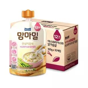 맘마밀 이유식 12개월 아스파라거스와 닭가슴살100g x 10팩