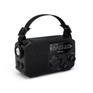 필립스 TAR1609 휴대용 재난라디오 자가발전 FM AM 미니라디오 보조배터리 LED랜턴 등산 캠핑 아날로그