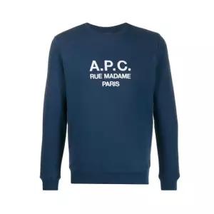 A.P.C MUST IT_아페쎄 로고 자수 맨투맨 마린 COEBH H27500 IAJ