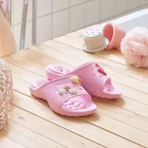_ 리본 PVC 물빠짐 아동욕실화 150mm PINK_KB0425005