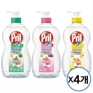 [퍼실]프릴 베이킹소다 주방세제 700ml 용기 x4개 퓨어레몬 그린허브 와일...