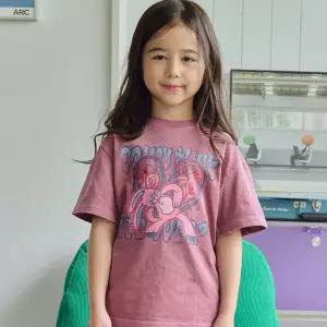 KIDS 매드 홉피 피그먼트 반팔티 더스티핑크