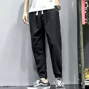 허리 밴딩 바지 데일리 베이직 여름 남성 린넨 조거 팬츠 9부