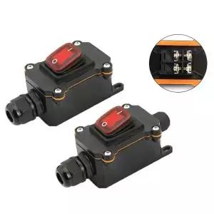 인라인 전원 코드 110V220V 12V24V 해양 로커 스위치 켜기 끄기 방수 IP67 정션 박스 20A 고전류 Connetor