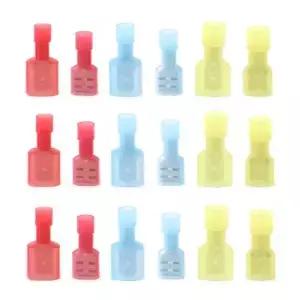100/50pcs 스페이드 압착 단자 남성 또는 여성 나일론 전기 배선 커넥터 절연 빨간색 파란색 노란색 케이블