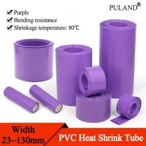 PVC 열 수축 튜브 18650 리포 배터리 팩 케이블 슬리브 절연 필름 랩 케이스 보호 보라색 1 20m 2m 130mm