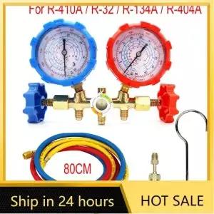 R410a 3 웨이 AC 진단 매니폴드 게 세트 프레온 충전용 R32 R404A R134a 냉동 공기