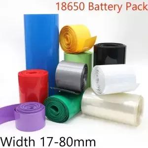 18650 리포 배터리 PVC 열 수축 튜브 팩 너비 17mm 절연 필름 랩 케이스 케이블 슬리브 파란색