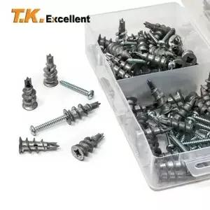 120Pcs 아연 합금 석고 보드 마른 벽에서 나온 앵커 태핑 나사 볼트와 자체 드릴링 플러그