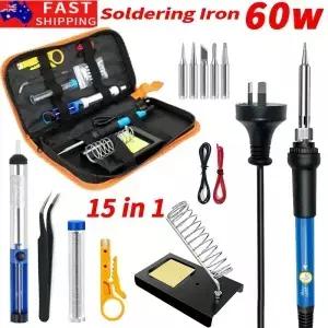 하이 퀄리티 납땜 다리미 키트 온도 조절 가능 도구 세트 DIY EU 플러그 호주 영국 220V 60W 15 in 1