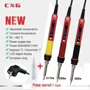 LCD 온도 조절 가능 디지털 LED 전기 납땜 다리미 및 팁 최신 CXG E60WT 110V 220V EU US AU ROHS