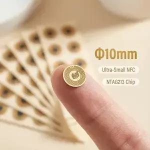 10mm 직경 고온 RFID NFC FPC 태그 NXP 미니 카드 13.56MHz 위조 방지 금속 RF