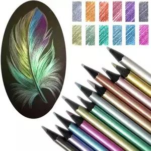 12 가지 색상 금속 연필 컬러 잉 스케치 그림 미술 용품 세트