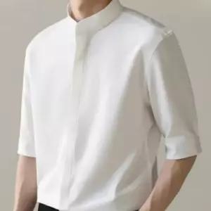 남자 헨리넥 반팔 셔츠 무지 남성 여름 남방 와이셔츠