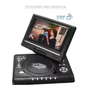 7.8 인치 미니 DVD CD EVD 플레이어 데스크탑 디지털 스마트 TV 원격 제어 휴대용 여행 270 회전식 화면
