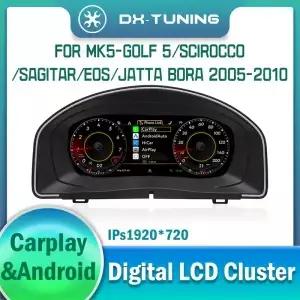 MK5 골프 5 시로코 사기타르 자타 보라 20052010 버전용 디지털 대시보드 클러스터 가상 계기판 패널 콕핏