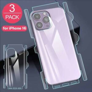 3-1Pcs iphone 호환 16 Pro Max 16Plus 뒷면 전체 커버 화면 보호기 용 하이드로 겔 필름 테두리 프레임 스