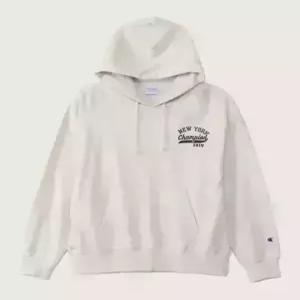 champion 여성 NEW YORK 루즈핏 후드 티셔츠 Oatmeal