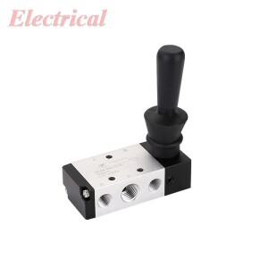 1PC 수동 핸드풀 솔레노이드 밸브 2포지션 5방향 1/4PT 나사식 에어 레버 피팅 없음 / 6MM 8MM 10MM