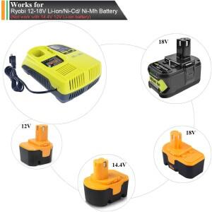 Ryobi 12V-18V Ni-Cd 리튬 이온 배터리 교체용 충전기 One Plus P102,