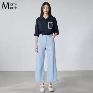 [모리모리스] 면 리오셀 데님 크롭팬츠