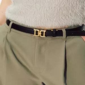 닥스 액세서리 26FW [여성벨트][DD Symbol] 블랙 DD메탈릭 골드 버클 소가죽 후크 여성벨트 DBBE6F097BK