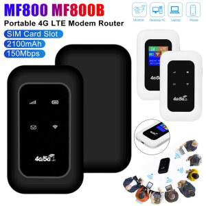 유심공유기 MF800 MF800B 휴대용 미니 포켓 라우터 여행용 모뎀 카드 150MBPS LTE 슬롯 고속 4G SIM 와이파이 핫스팟 2100MAH