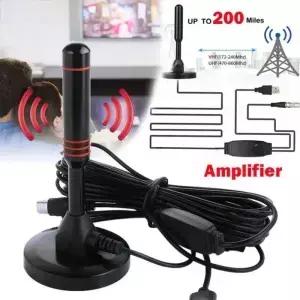 TV 안테나 실내 HD 야외 공중 세트 5000 마일 증폭 된 디지털 수신기 DVB-T2 VHF/UHF 자기베이스
