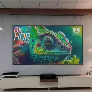 120인치 4K 울트라 HD 16 9 ALR CLR UST 주변광 차단 고정 프레임 프로젝터 스크린 초단초점