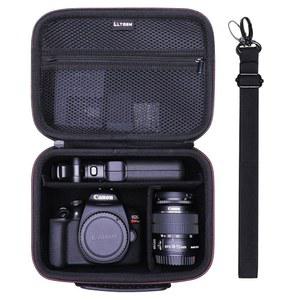 캐논 EOS 레벨 T7 /R50 /R6 마크 II /R100 V /T6 /R8 /R10 /R5 /RP /R7 /5D IV /SL3 /T100 DSLR SLR 카메라 4개의 디바이더와 어깨끈을 갖춘 렌 및 트라이포드 블랙 ㅣCG